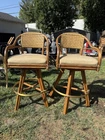 1980S Mcguire Swivel Rattan And Leather Bar Stools Set Of 2 Pick Up Only Used. Price: $1450.00.