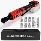 3/8 Inch Cordless Ratchet Wrench, For Milwaukee M18 Battery, 88FT-LBS, 0-400RPM, New. Price: $109.99.