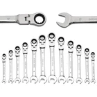 12-PIECE 8-19MM Metric Flex-head Ratcheting Wrench Set, Professional Chrome V... New. Price: $53.55.