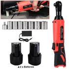Electric Cordless Ratchet 3/8" Right Angle Wrench Impact Power Tool 2 Battery New. Price: $33.59.