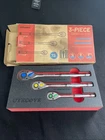 Uyecove 3PC Color Coded Stubby Ratchet Set W/ Foam Tray 1/4, 3/8 & 1/2" Dr New. Price: $40.06.