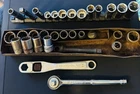 Craftsman 3/8" Drive Socket Ratchet 243796 Thumbwheel + X-43663 Adj Box Wrench Used. Price: $26.99.