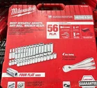 Milwaukee 48-22-9008 56-PIECE 3/8 In. Drive Metric + Sae Ratchet And Socket Set New. Price: $114.99.