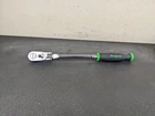 #BP409 Snap-on Tools Green FHLFX80B 3/8" Drive 13" Dual Locking Flex Ratchet Used. Price: $199.95.