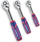 Workpro 3-PIECE Ratchet Set, 1/4", 3/8", 1/2" Drive 1/4, 3/8, 1/2, Chrome New. Price: $43.39.