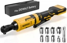 3/8 Inch Cordless Ratchet Wrench For Dewalt 20V Battery, 88FT-LBS, 0-400RPM, Ele New. Price: $97.91.
