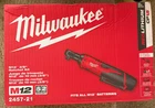 Milwaukee 2457-21 M12 3/8" Ratchet Kit Cordless New W/ Battery & Charger. Price: $110.00.
