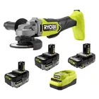 Ryobi One+ 18V 2X 4AH Batteries, 2AH, Charger, & 4-1/2 In. Angle Grinder Kit New. Price: $491.99.