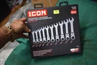 Icon WRSTFM-10 Piece Ratcheting Stubby Flex Head Wrench Set Metric 10-19MM New. Price: $88.00.