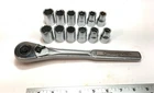 Craftsman 1/2 Usa - L1W 44809 Ratchet + 12 Pc 6 Pt & Sae G Sockets Mint New. Price: $59.95.