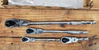Gearwrench Pc. 1/4, 3/8" & 1/2" Drive 84 Tooth Flex Head Teardrop Ratchet Set New. Price: $155.52.