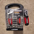 Husky 45-PIECE Stubby Ratchet & Socket Set W/ Bits, Hex Keys, Hard Case Used. Price: $40.00.