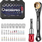 Workpro 34-PIECE 1/4" Mini Ratchet Wrench, 72-TOOTH, Right Angle Screwdriver Men New. Price: $43.18.