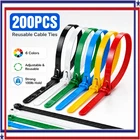 200PCS Reusable Cable Ties Multi-color Adjustable Zip Straps For Home Office Diy New. Price: $9.99.