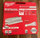 Milwaukee 48-22-9008 3/8" Drive 56PC Ratchet & Socket Set Sae Metric New. Price: $173.95.