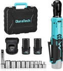 Duratech Cordless Electric Ratchet Wrench Set, 48 Ft-lbs 3/8" 12V Power New. Price: $105.60.