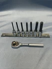 Proto 5248S Stubby Ratchet & 7 Drive Allen Bit Sockets 1/8-3/8 Used. Price: $40.00.
