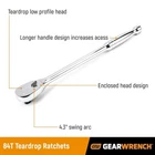 Gearwrench 1/2" Drive 84 Tooth Long Handle Teardrop Ratchet 15" *81360A-07* New. Price: $39.99.