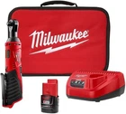 Milwaukee 2457-21 3/8-IN Cordless M12 Lithium-ion Ratchet Kit New. Price: $149.00.