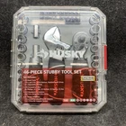Husky 1/4" And 3/8" Stubby Ratchet Socket Set (46-PIECE) H46PCSTS Used. Price: $35.00.