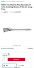 Proto Hand Ratchet: Pear, Reversible 17 1/2 Overall Lg Chrome 4 Min Arc Swing New. Price: $229.99.