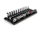 Tekton 1/4 Inch Drive 12-POINT Socket And Ratchet Set With Rails Tray, 29-PI New. Price: $137.97.