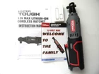 New Hyper Tough Max 12VOLT 3/8" Cordless Ratchet - Tool Only. Price: $38.95.