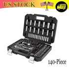 140 Piece Pro Mechanics Tool Set 1/4 3/8-INCH Drive 90-TOOTH Ratchet Sae Metric New. Price: $106.76.
