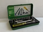 Vintage Alltrade Inc 17 Piece 1/4" Drive Ratchet Socket Set Triple Chrome Plated New. Price: $30.00.
