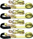 (4 Pack) 2" 8' Axle Strap Ratchet Tie Down With Snap Hook- Tow New. Price: $89.99.