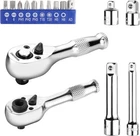 Workpro Stubby Ratchet & Bit 16 Pcs Driver Set, Silver New. Price: $32.29.