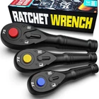 3PCS Stubby Ratchet Set, 1/4'', 3/8'', 1/2'' Drive Mini Handle, 72-TO... New. Price: $37.59.
