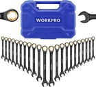Workpro 22PIECE Ratcheting Wrench Set, 72 Teeth Anti-slip With Organizer Box New. Price: $65.99.