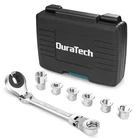 Duratech 7-IN-1 Ratcheting Wrench Set Flex-head Open Tubing Metric 8-14MM New. Price: $39.99.
