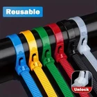 200PCS Reusable Cable Ties Multi-color Adjustable Zip Straps For Home Office Diy New. Price: $7.99.