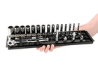 Tekton SKT13102 3/8 Inch Drive 12-POINT Socket And Ratchet Set With Rails New. Price: $135.00.