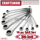 Craftsman 10 Pc Combination Ratcheting Wrench Set Polished All Sae 1/4"-3/4" 20 New. Price: $67.75.