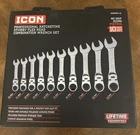 Icon WRSTFM-10 Metric Ratcheting Stubby Flex Head Combination Wrench Set New. Price: $95.00.