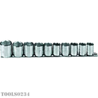 J52122 Proto 3/8" Drive Sae 10-PIECE 6 Point Socket Set W/holder New. Price: $69.00.