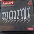 Icon Piece Metric WRSTFM-10 Ratcheting Wrench Set Used. Price: $129.00.