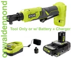 Genuine Ryobi 18V 3/8" Ratchet P344 W/ Battery Charger Option Combo Set New. Price: $79.95.