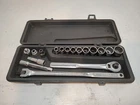 Craftsman 17 Piece 1/2" Drive 12 Pt Ratchet And Socket Kit Breaker Bar 3/8-1" Used. Price: $75.00.