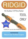Ridgid 18V Brushless Cordless 3/8 In. Ratchet Tool Only R866011B New Open Box. Price: $117.99.