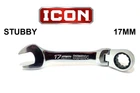 New Icon 17MM Flex Head Stubby Ratcheting Wrench WRSTFM17 Metric 12 Point. Price: $24.95.