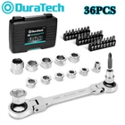 Duratech 12-IN-1 Flex-head Ratcheting Wrench Set &24-IN-1 Screwdriver 8-19MM New. Price: $39.99.