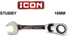 New Icon 16MM Flex Head Stubby Ratcheting Wrench WRSTFM16 Metric 12 Point. Price: $17.95.