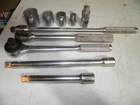 Vintage Easco Tool Lot U.s.a. Sockets Ratchet Breaker Bars Extensions 10 Pcs Used. Price: $40.00.