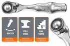 Wera 05003793001 8008 Zyklop Mini Ratchet 1/4" Drive 87MM Compact Tool New. Price: $42.99.