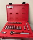 Proto Professional J52134 Socket Set 3/8" Drive 22 Piece 6 Point Fractional Used. Price: $70.00.
