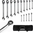 Egofine 15-PIECE Ratcheting Wrench Set, 1/4" SAE-15 Silver New. Price: $88.91.